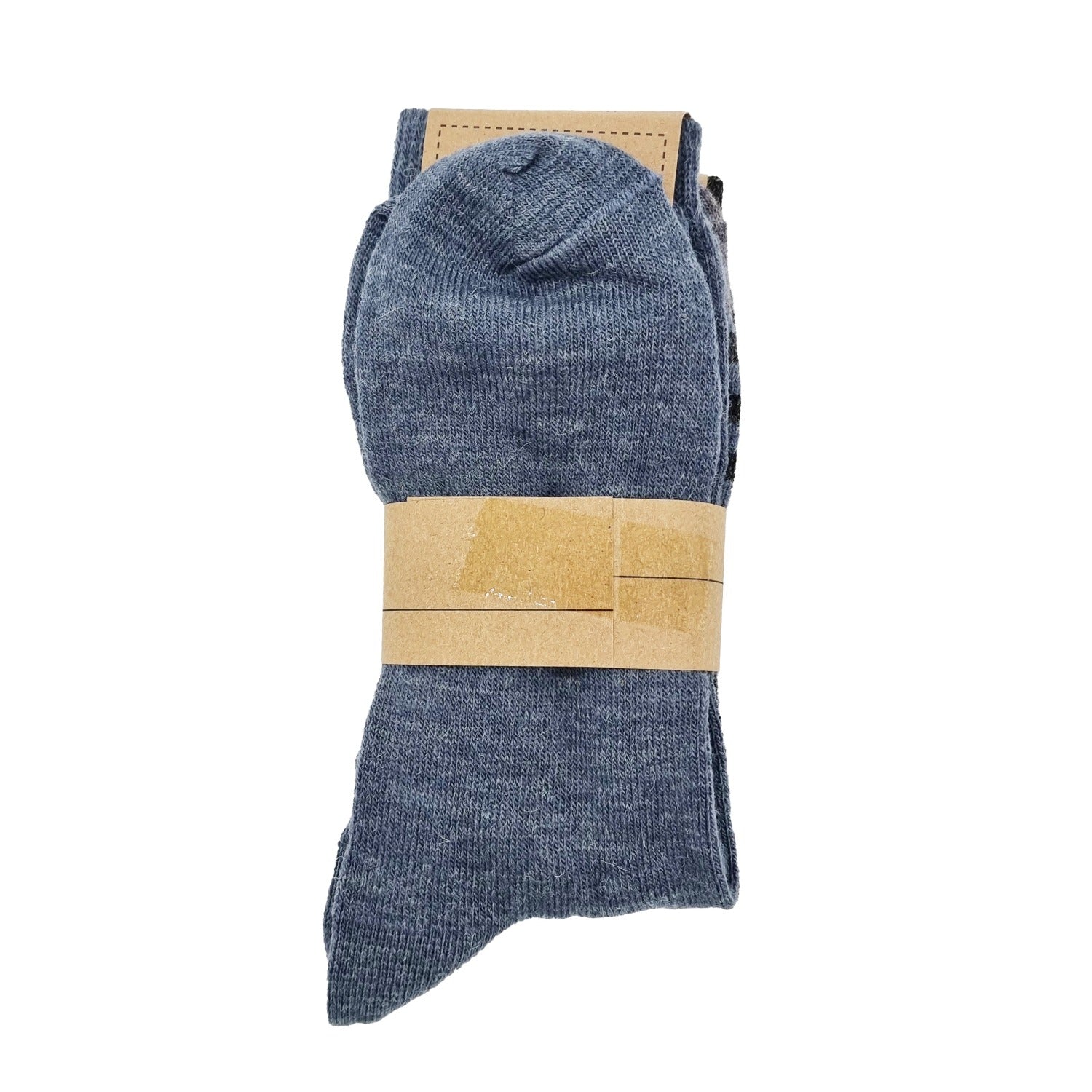 Striped Alpaca Wool Socks, 2 Pairs (Dark Blue)