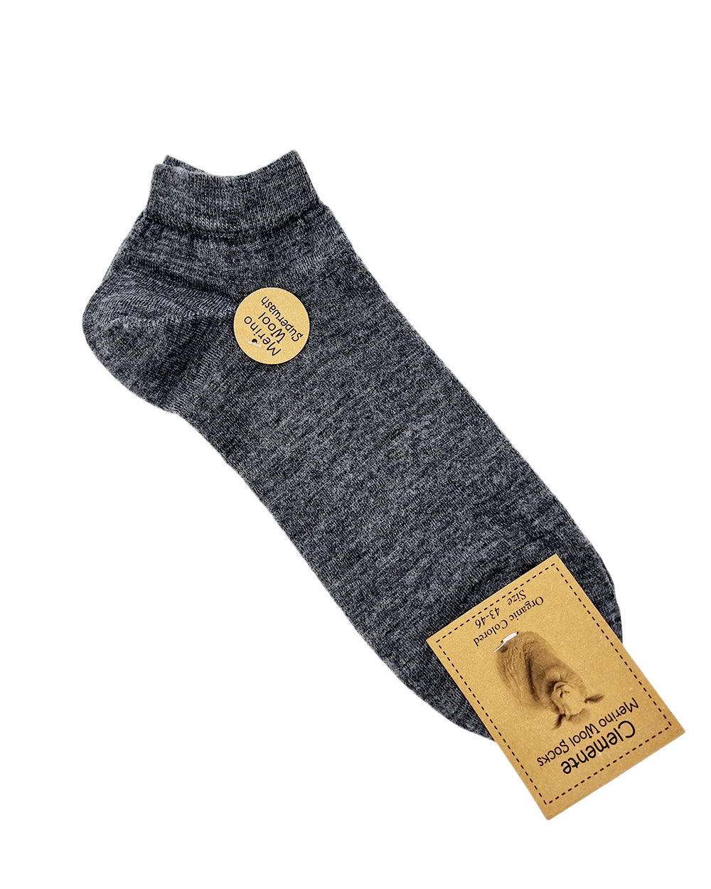Short socks made of merino wool, grey.