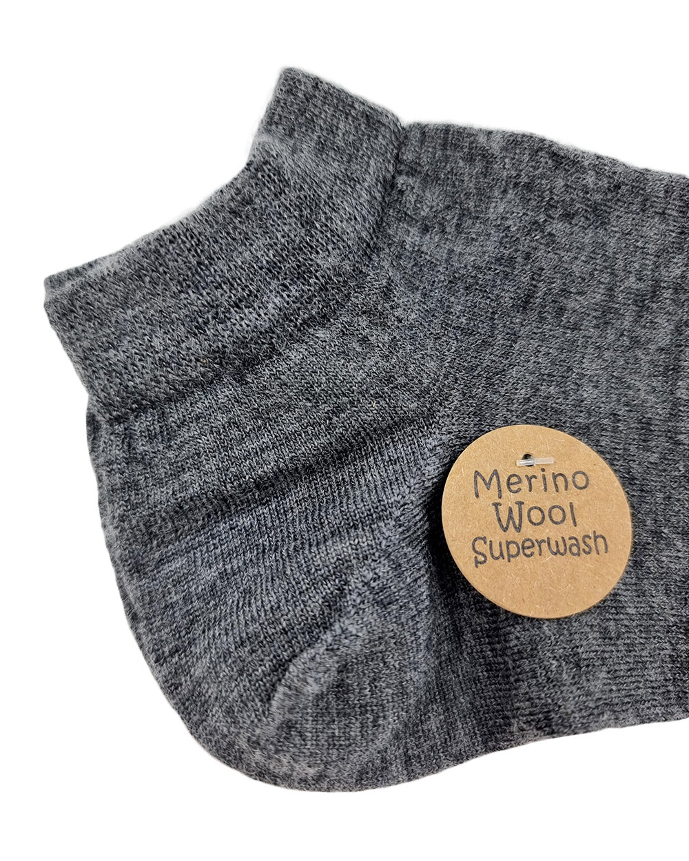 Short socks made of merino wool, grey.