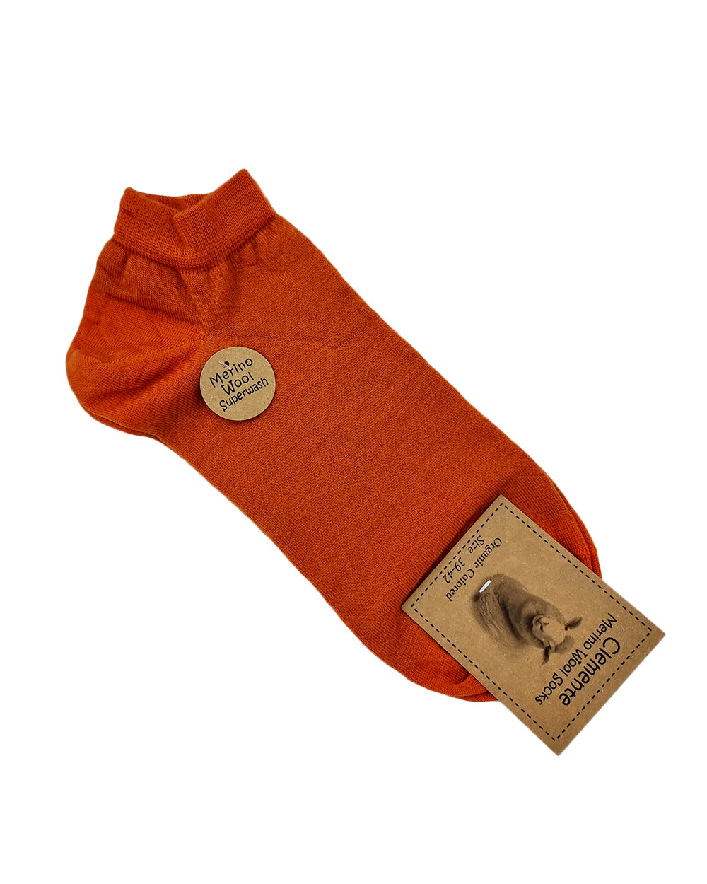 Short merino wool socks, orange