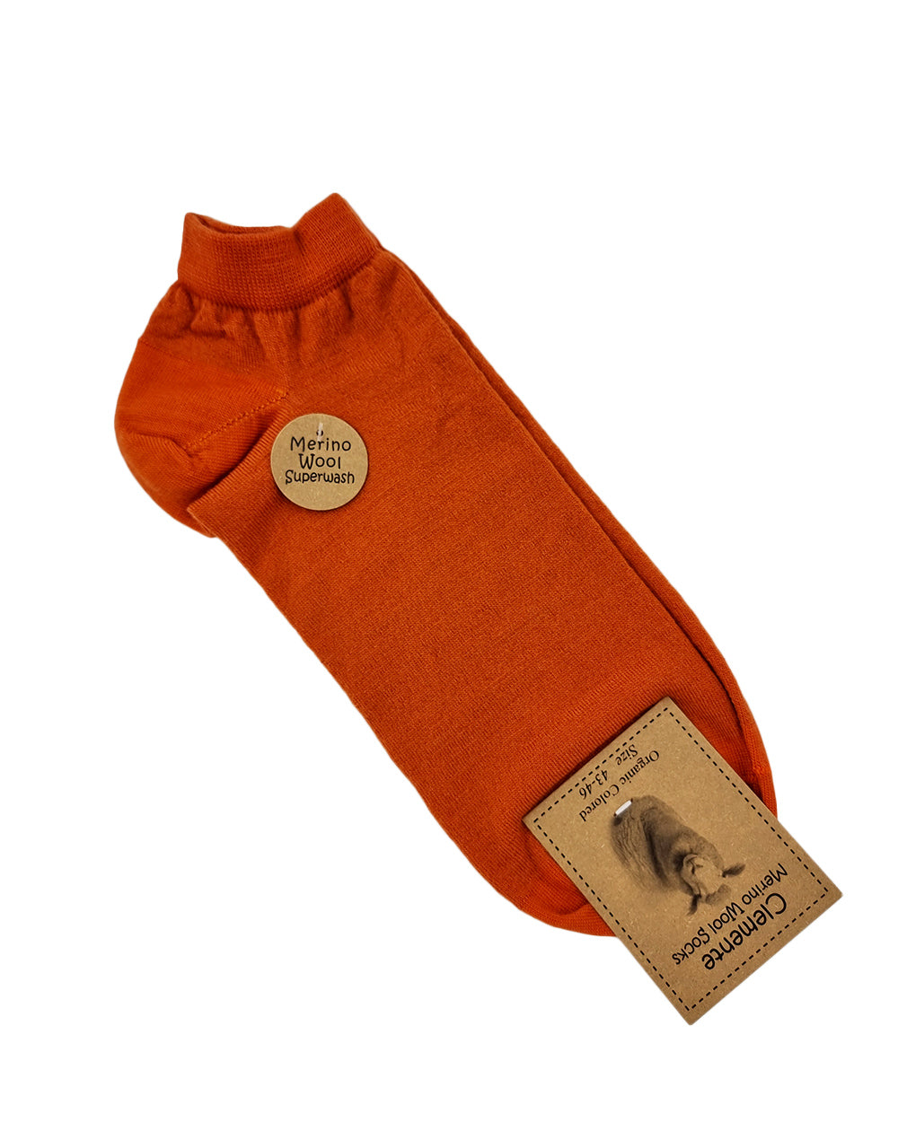 Short merino wool socks, orange