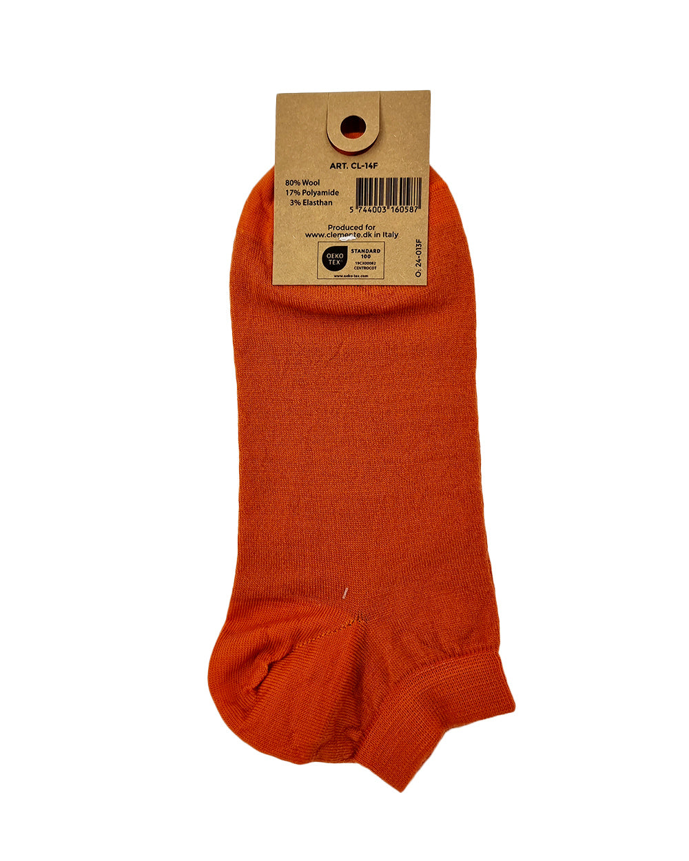 Short merino wool socks, orange