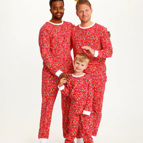Pyjama de Noël "Crazy" rouge enfants coton BIO