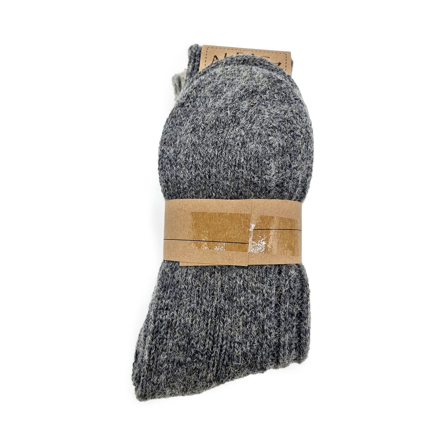 Thick alpaca wool socks, gray, pack of 2 pairs