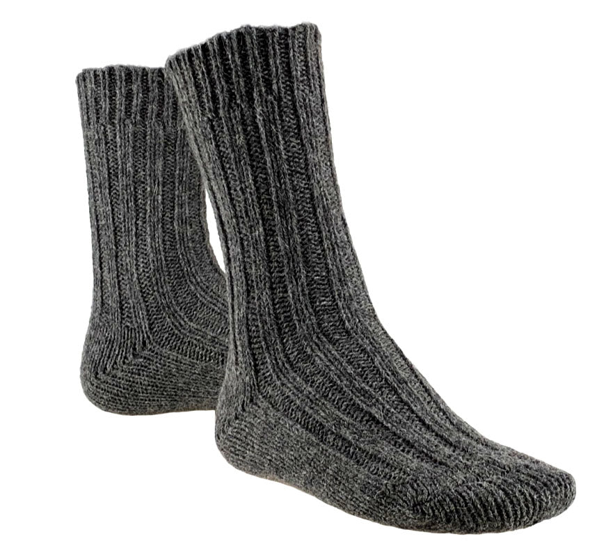 Thick alpaca wool socks, gray, pack of 2 pairs