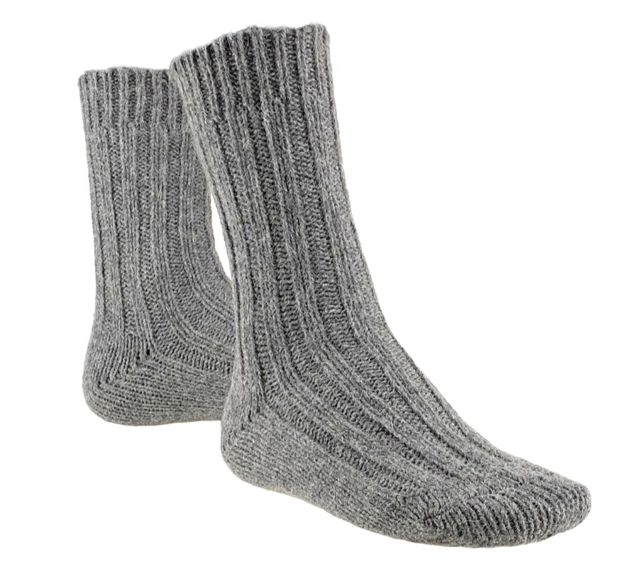 Thick alpaca wool socks, gray, pack of 2 pairs