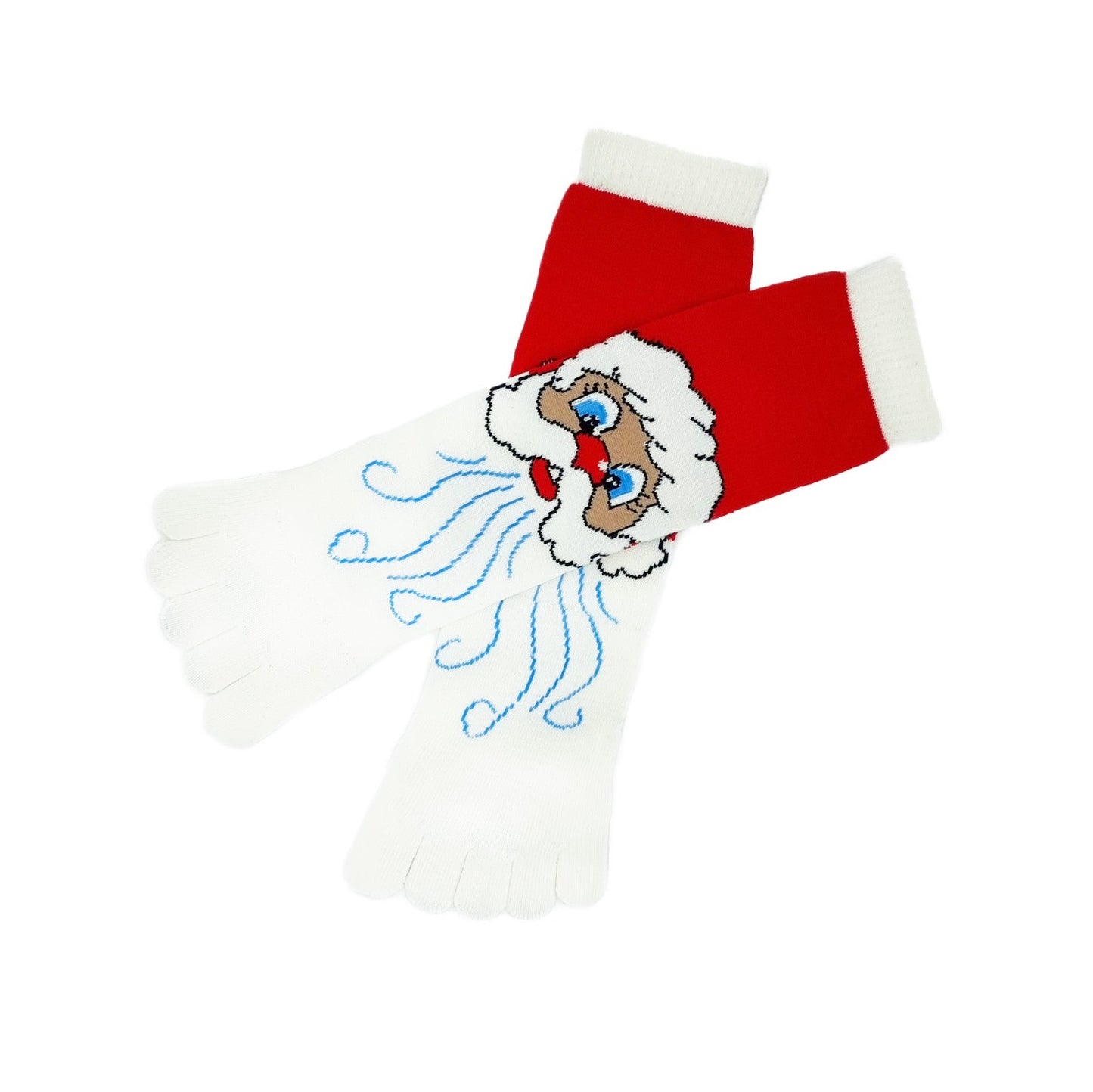 Chaussettes de Noël à orteils séparés "Le père Noël"