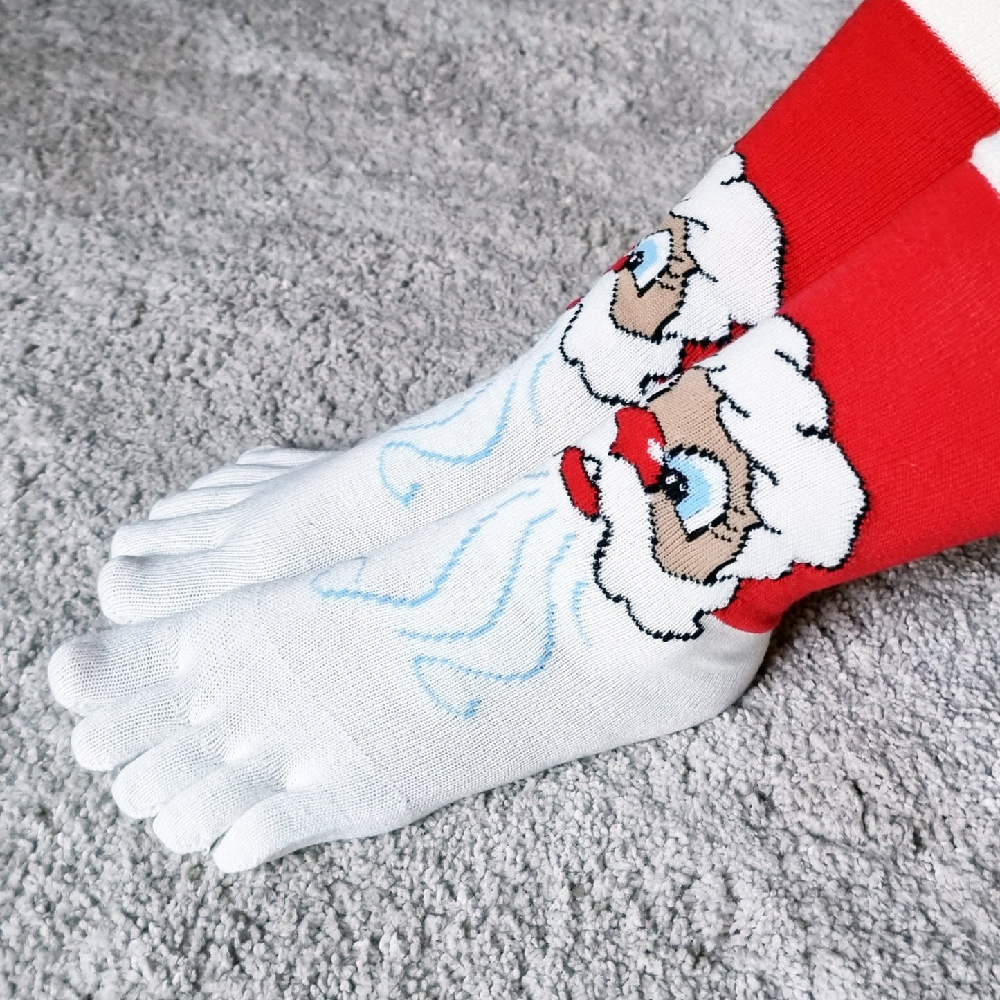 Chaussettes de Noël à orteils séparés "Le père Noël"