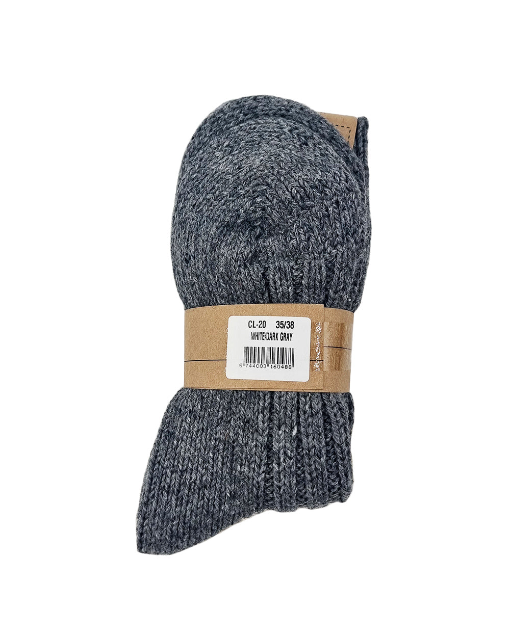 Thick alpaca wool socks, white and grey, pack of 2 pairs