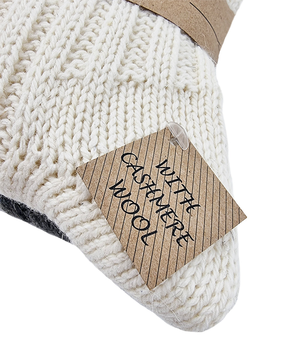 Thick alpaca wool socks, white and grey, pack of 2 pairs