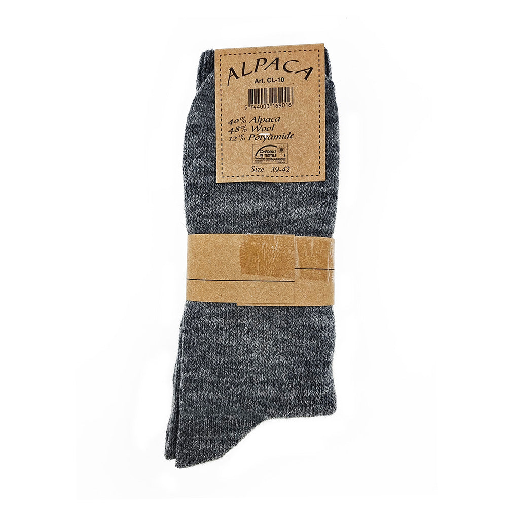 Alpaca woolen socks, set of 2 pairs (white/grey)
