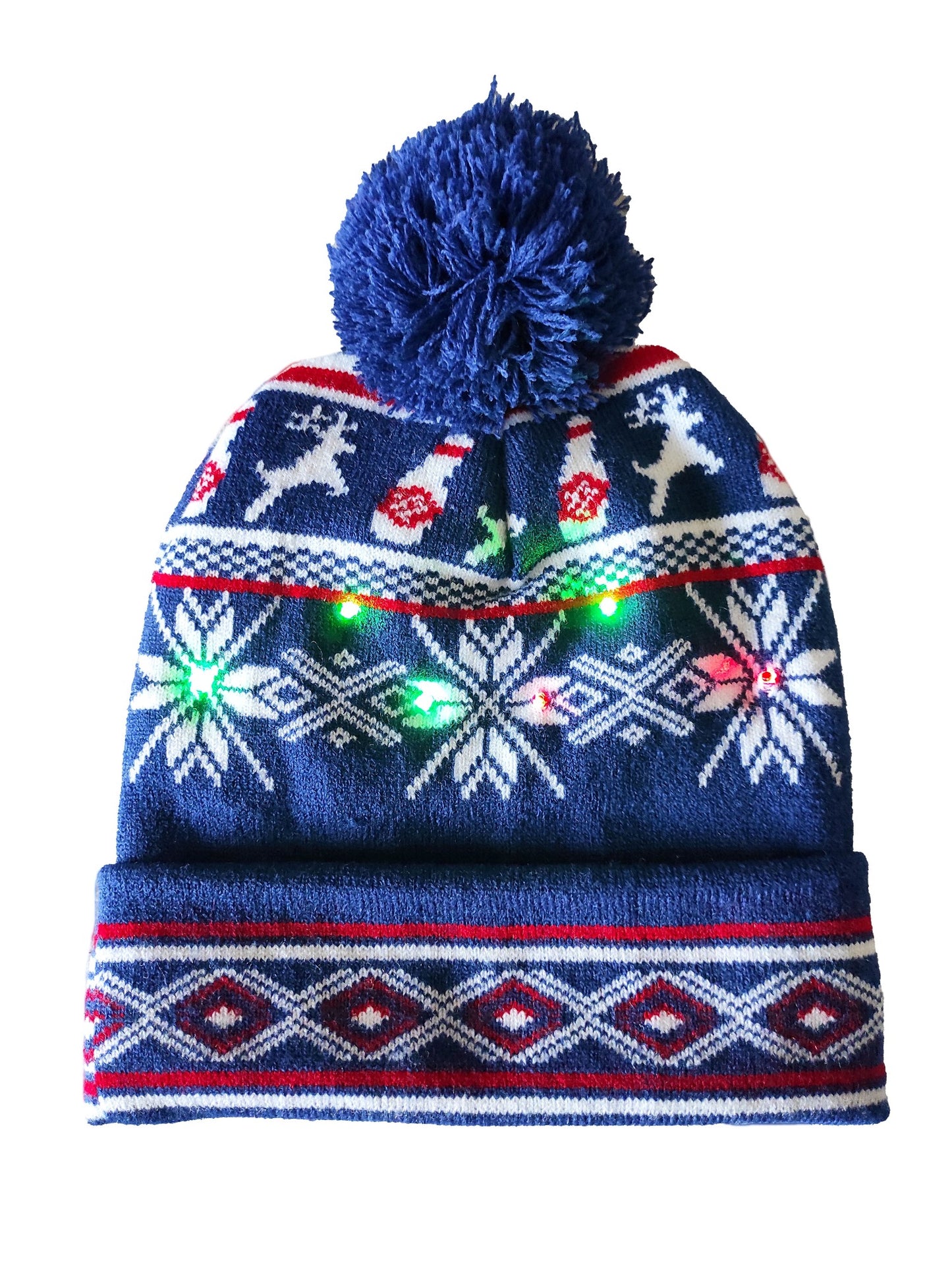 Bonnet de Noël clignotant "Bleu Classic"