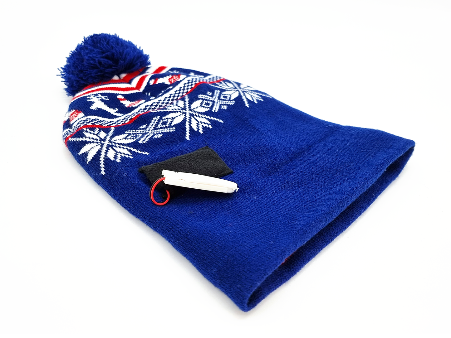 Bonnet de Noël clignotant "Bleu Classic"