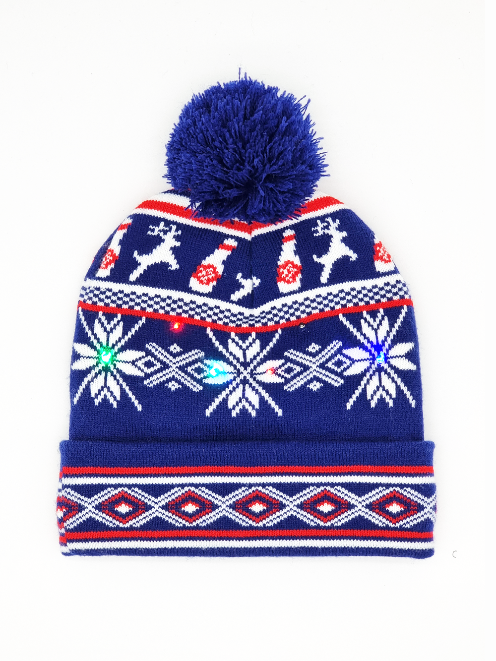 Bonnet de Noël clignotant "Bleu Classic"