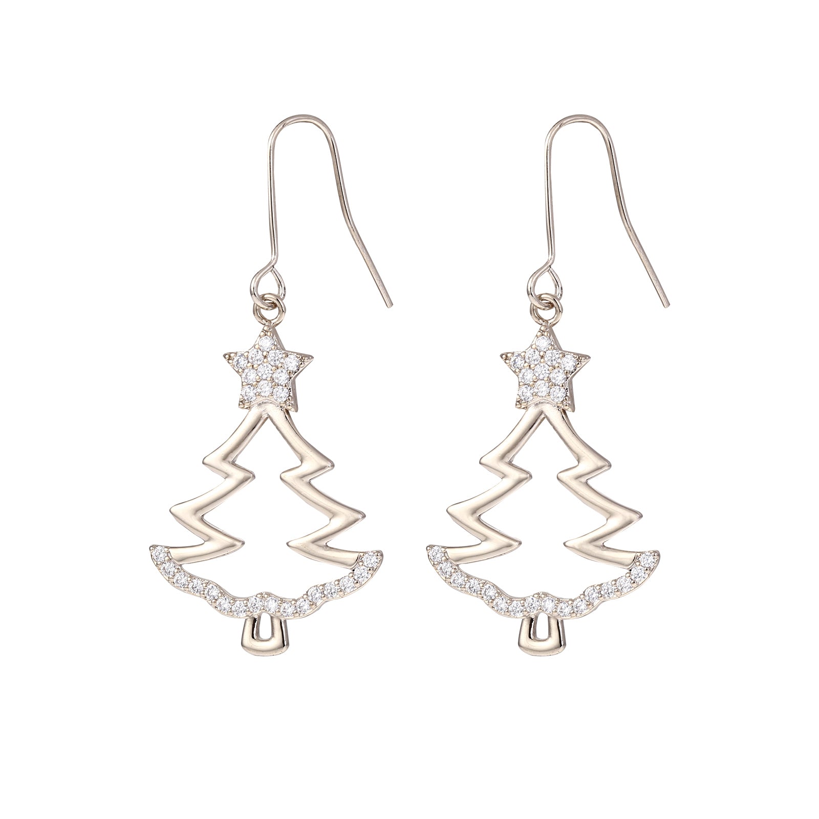 Boucles d'Oreilles "Arbres de Noël avec des cristaux"