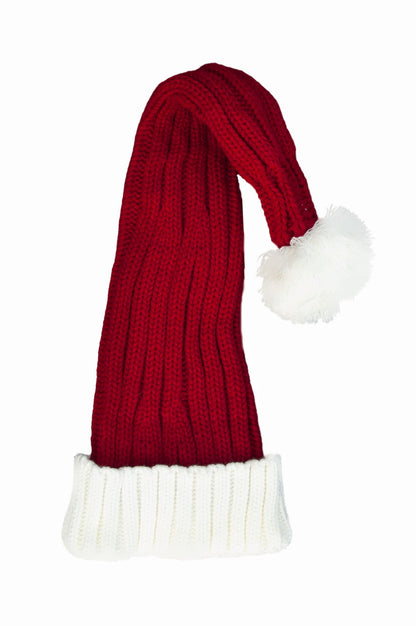 Bonnet de Père Noël Tricoté rouge / blanc