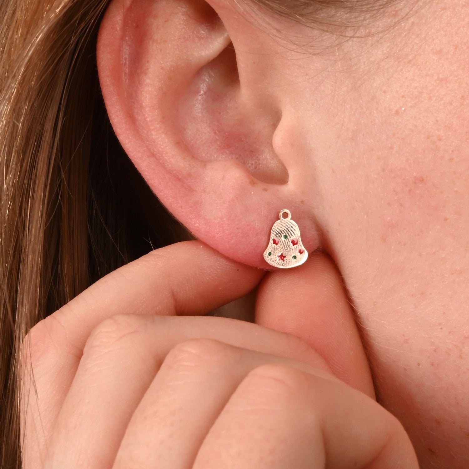 Boucles d'Oreilles clous "Cloches de Noël"
