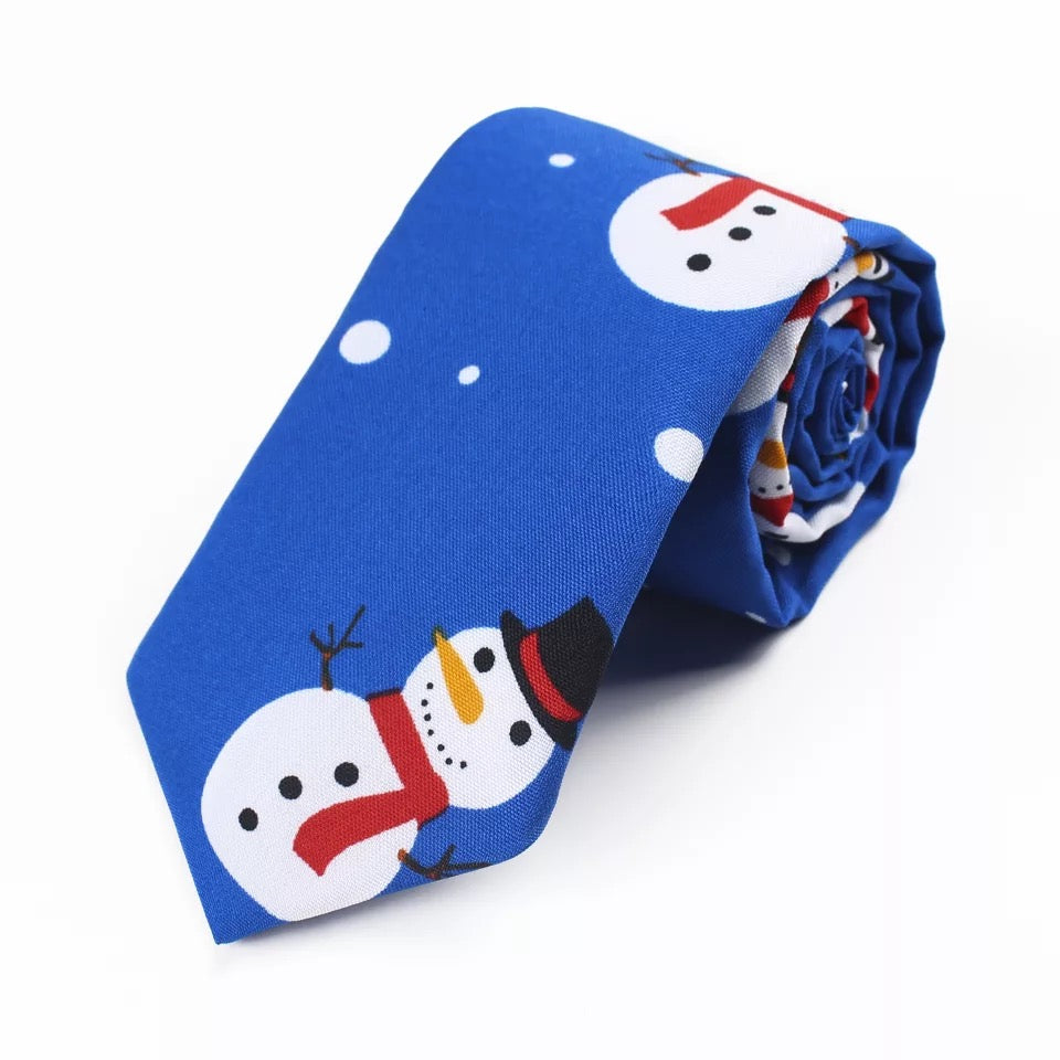 Cravate de Noël "Le Bonhomme de Neige"
