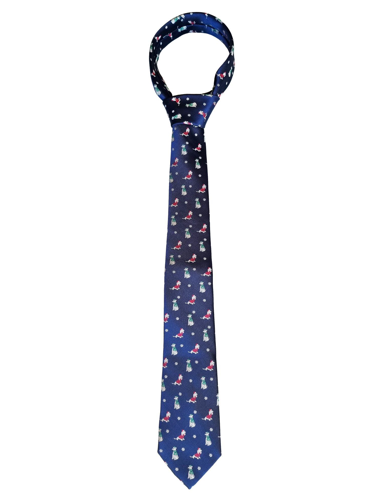 Cravate de Noël "Chiens Noël"