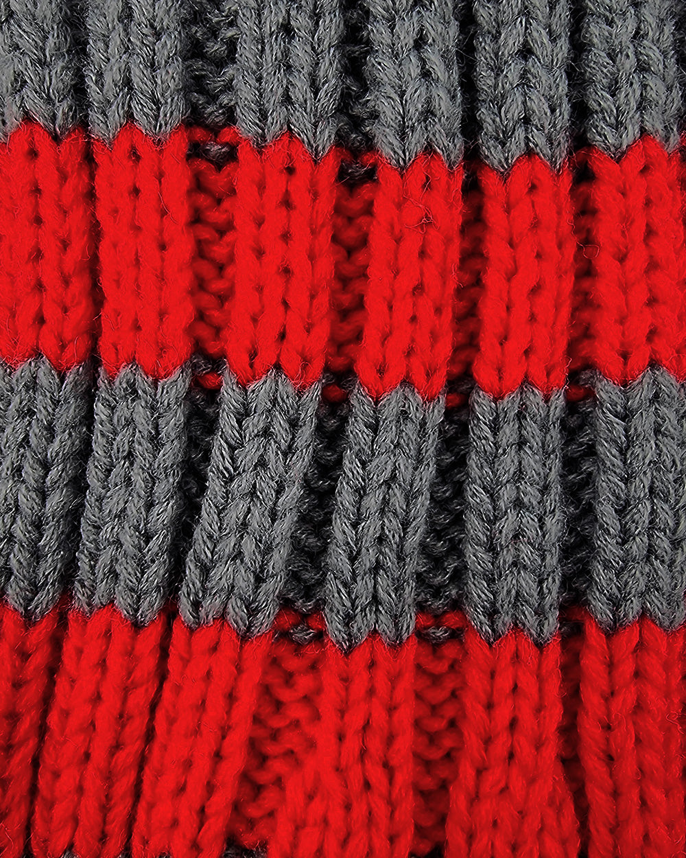 Bonnet de Père Noël Tricoté, rouge/gris
