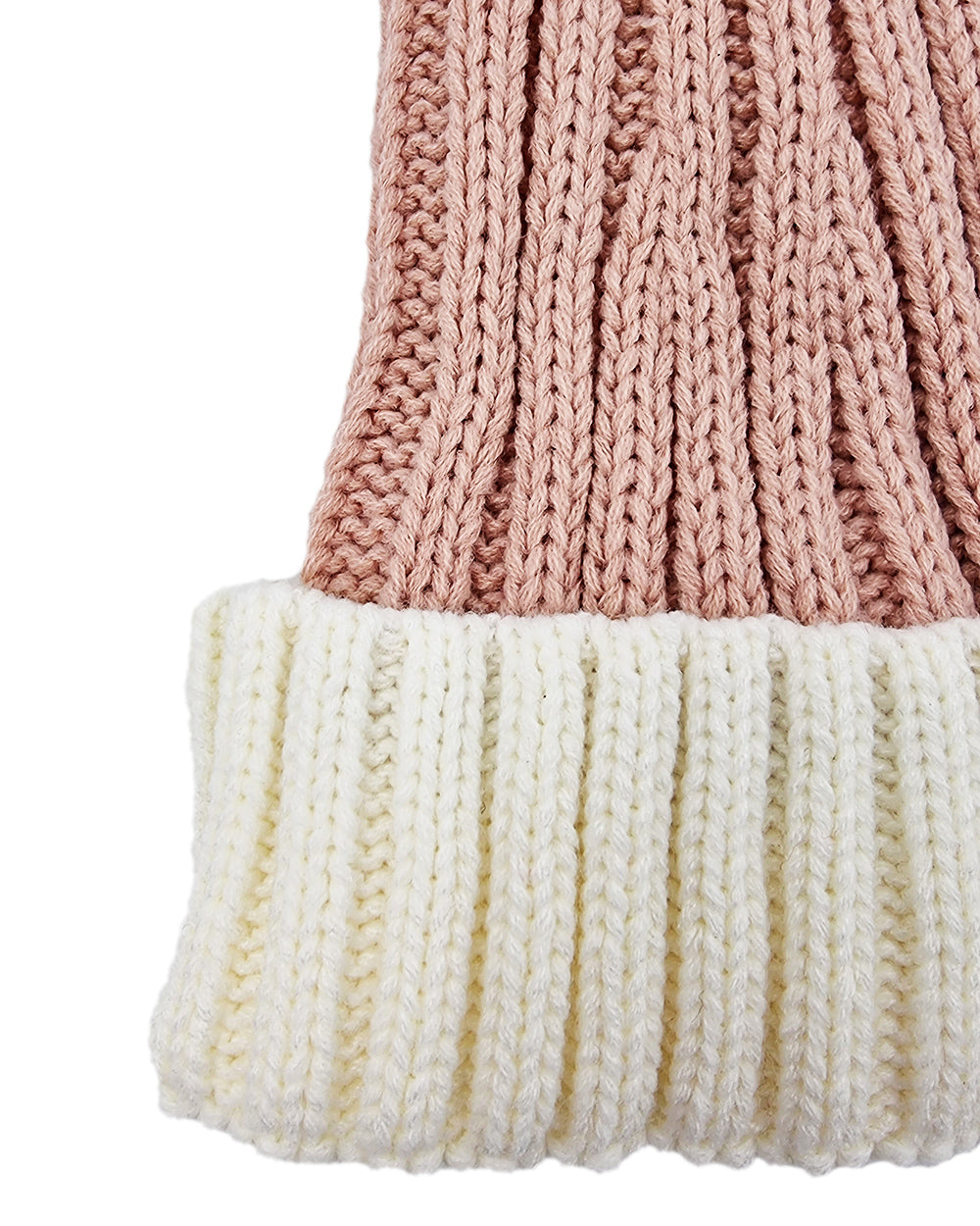 Bonnet de Père Noël Tricoté, rose poudré