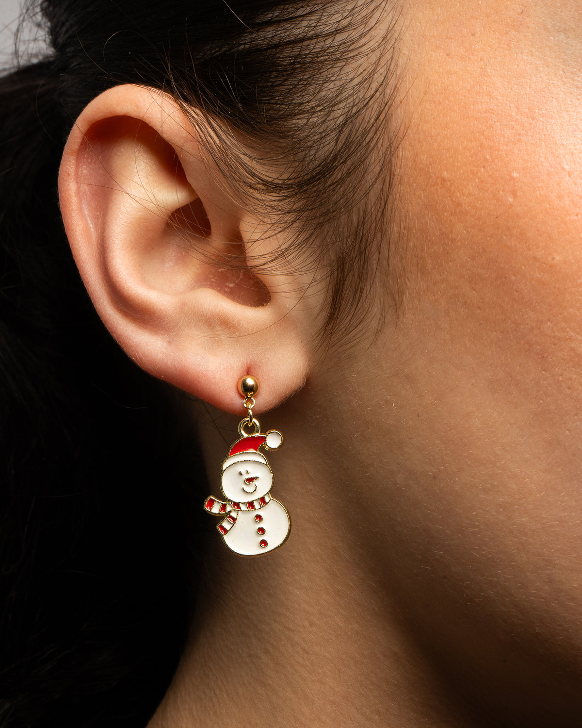 Boucles d'Oreilles "Bonhomme de neige & Candycane"