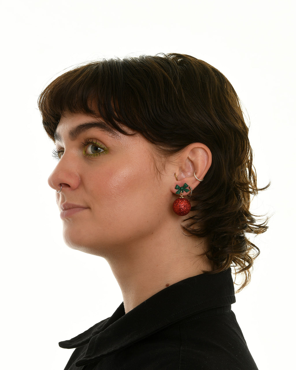 Boucles d'Oreilles "Boules de Noël rouges"