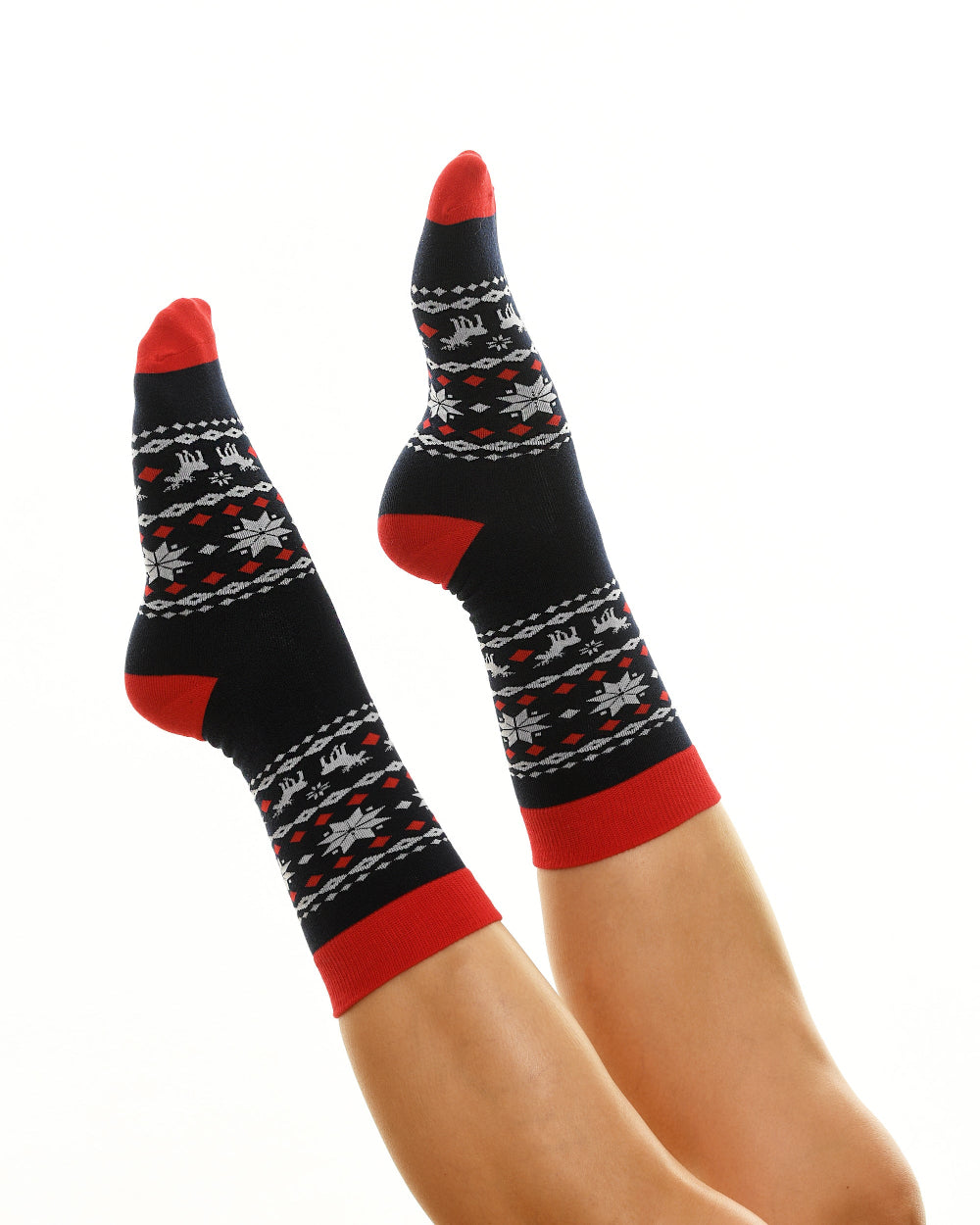 Chaussettes de Noël "Ornements, bleu"