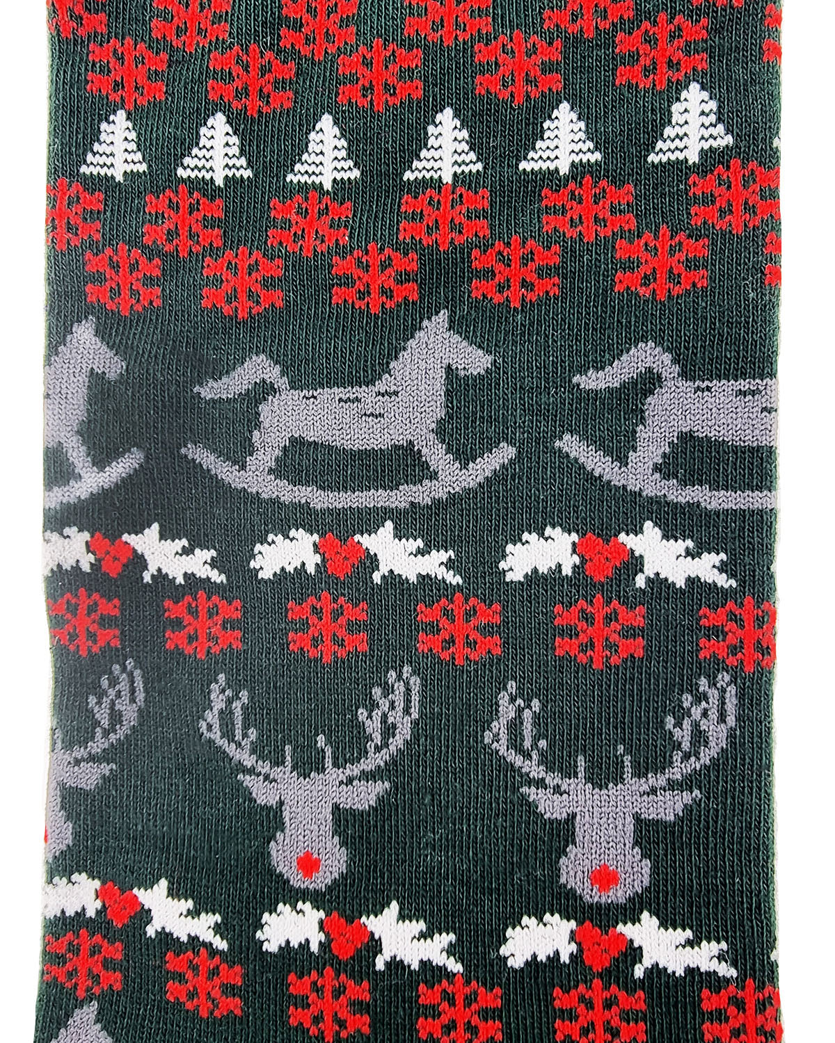 Chaussettes de Noël "Ornements, vert foncé"