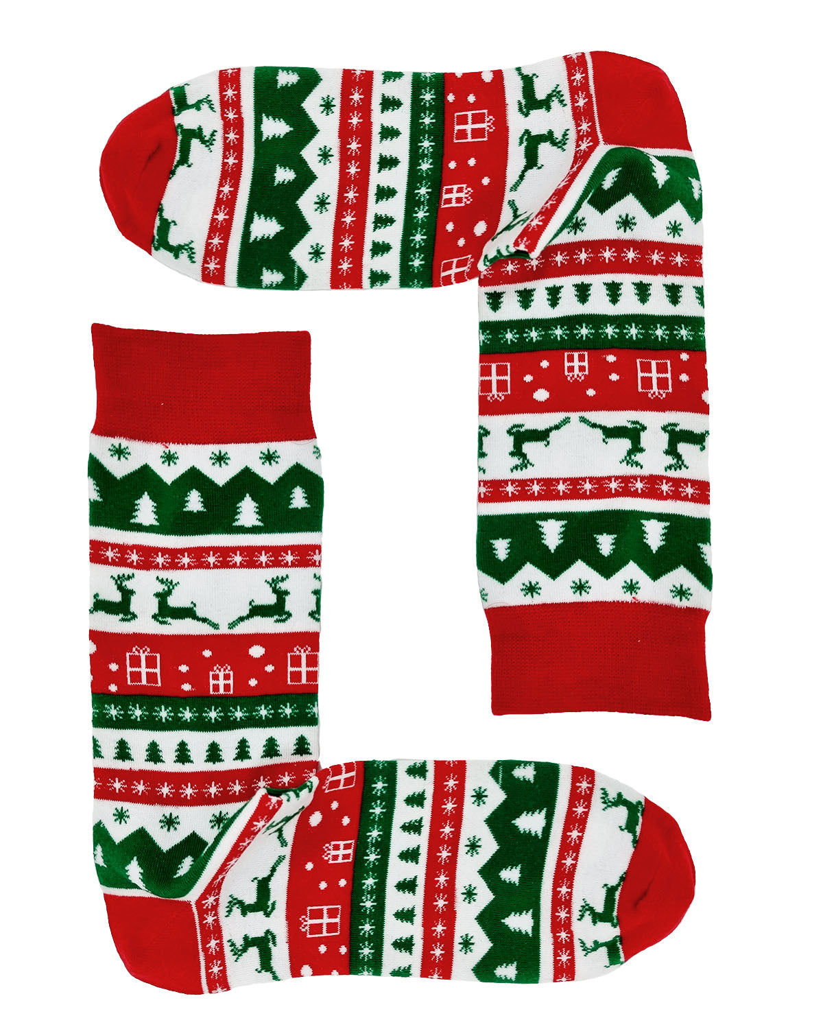 Chaussettes de Noël "Ornements blancs, rouges et verts"