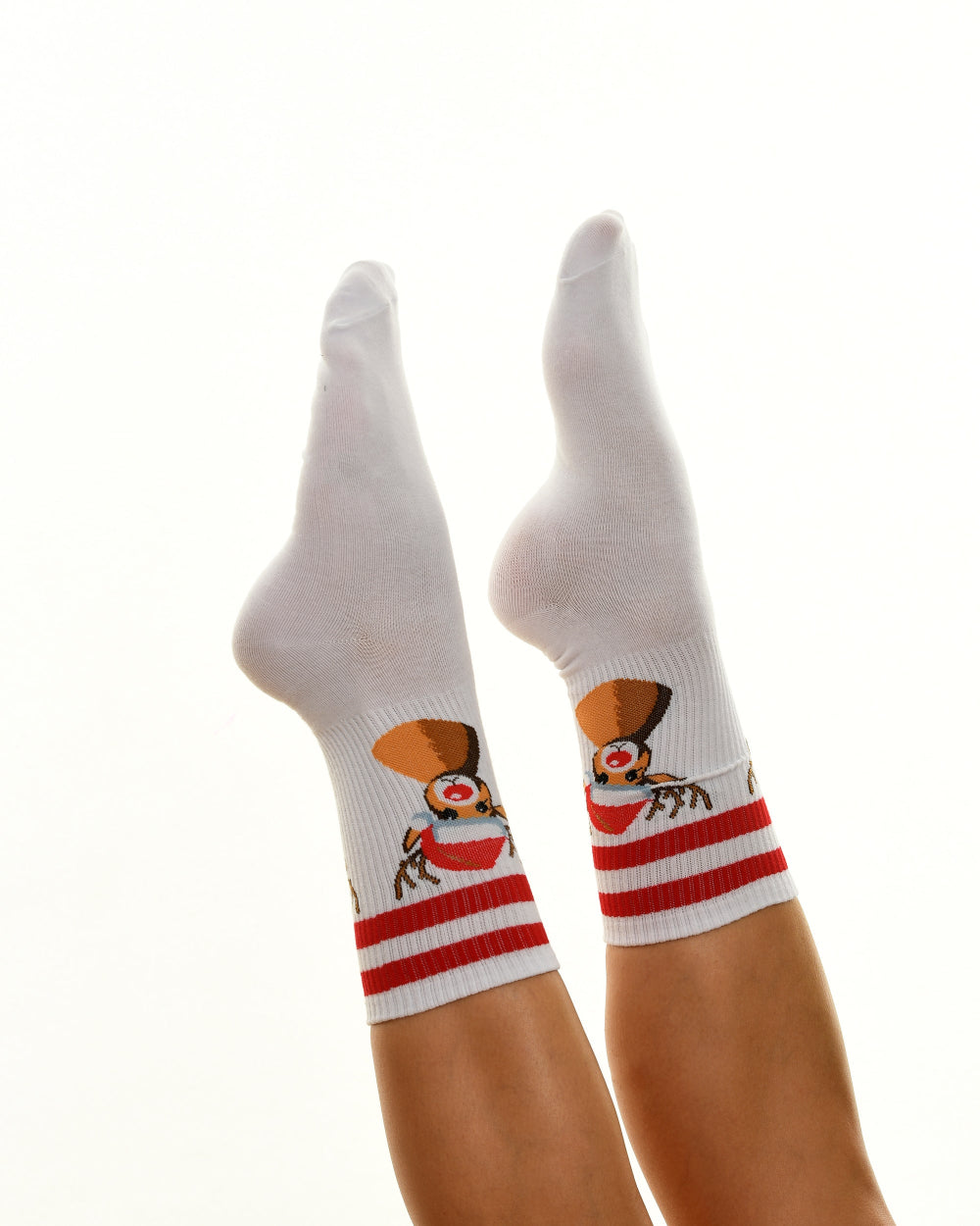 Chaussettes de tennis "Renne de Noël" blanches