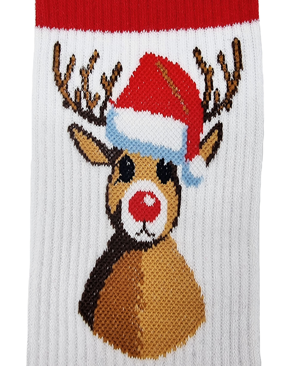 Chaussettes de tennis "Renne de Noël" blanches