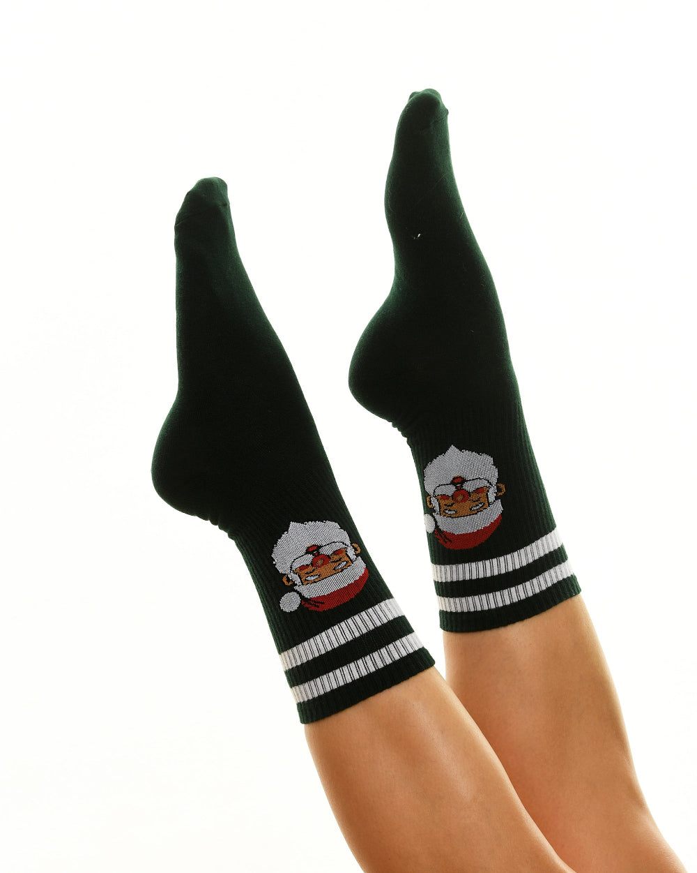 Chaussettes de tennis "Le père Noël" vertes