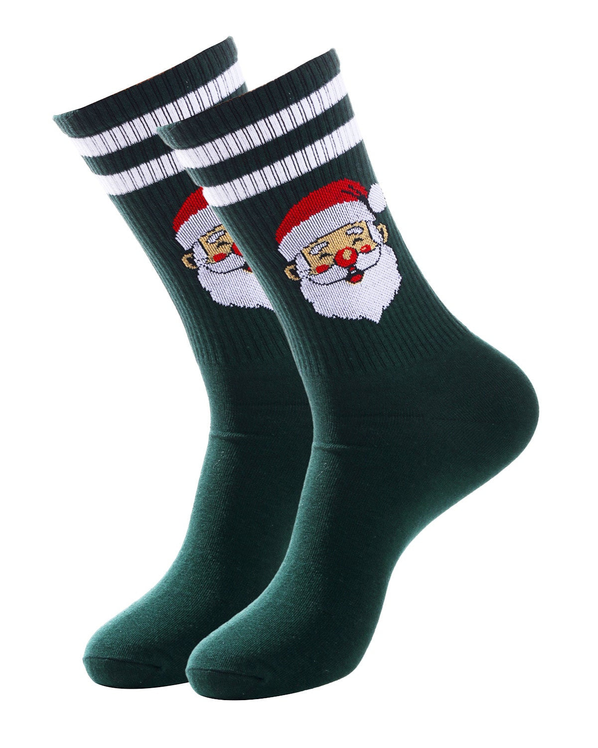 Chaussettes de tennis "Le père Noël" vertes