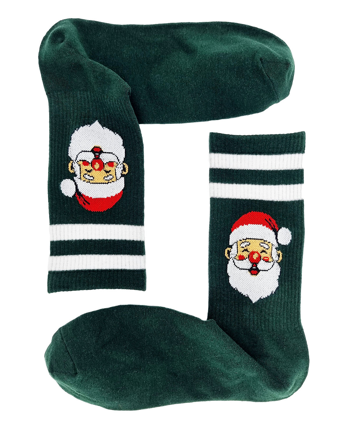 Chaussettes de tennis "Le père Noël" vertes