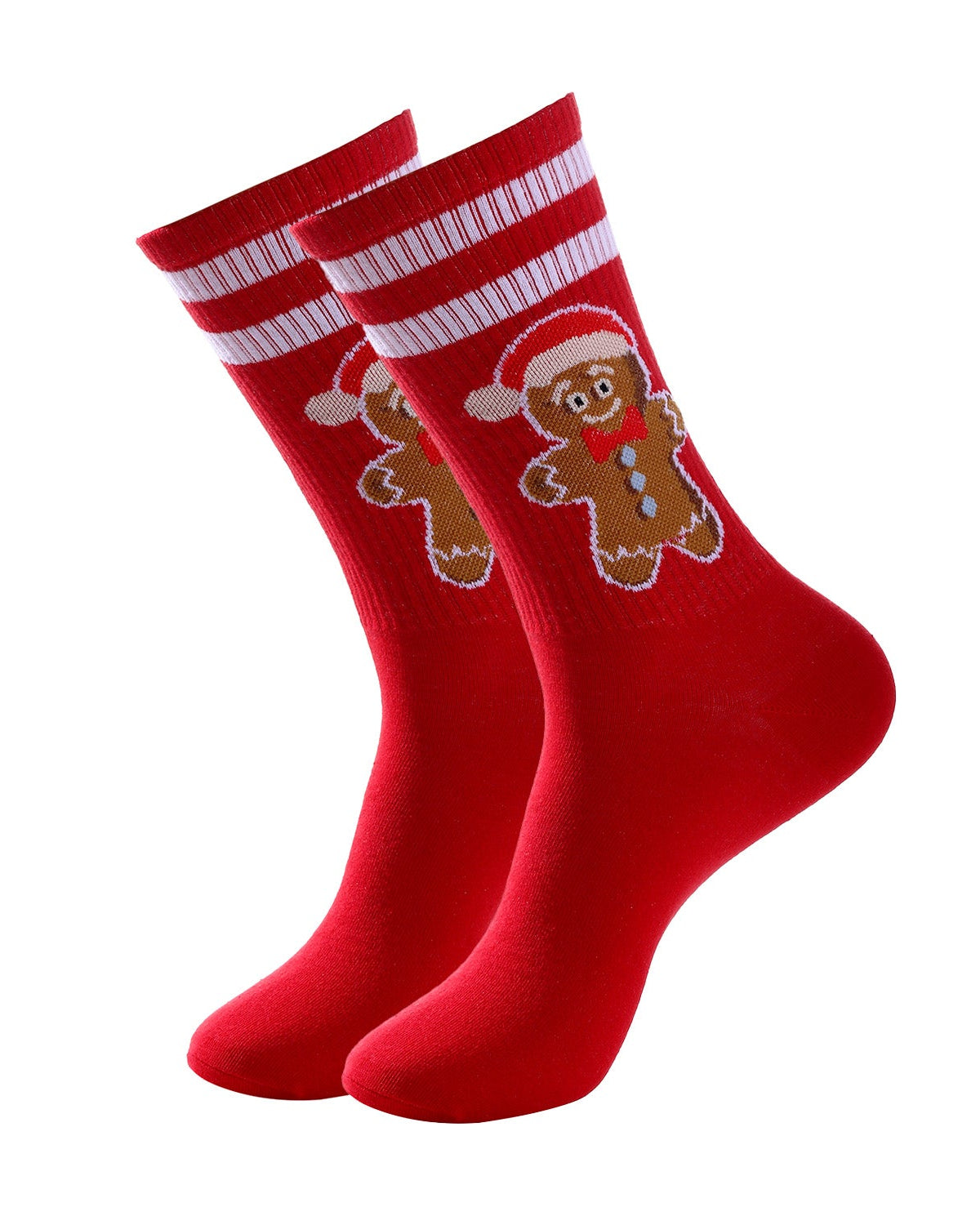 Chaussettes de tennis "Bonhomme en pain d'épices" rouges