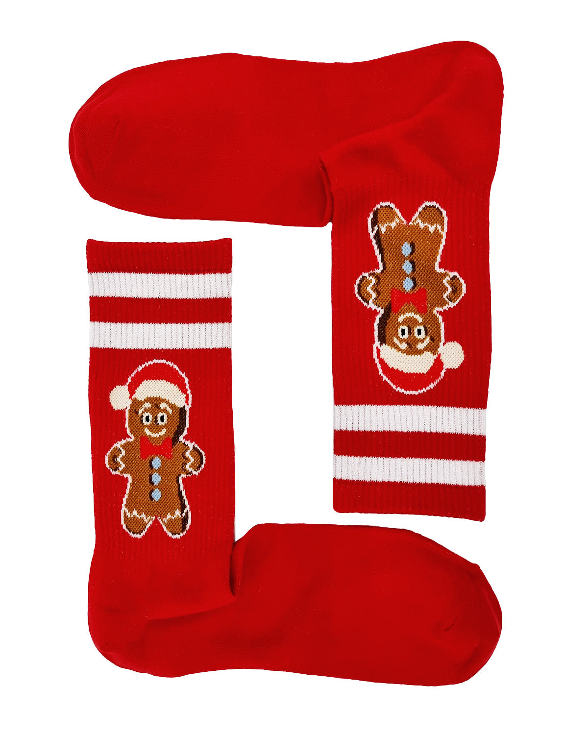 Chaussettes de tennis "Bonhomme en pain d'épices" rouges