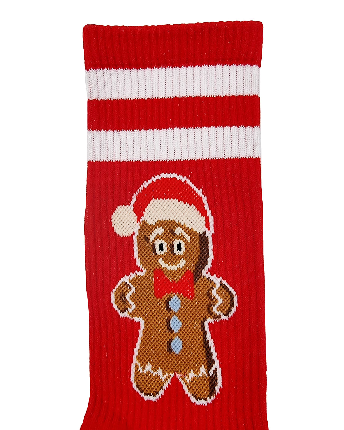 Chaussettes de tennis "Bonhomme en pain d'épices" rouges