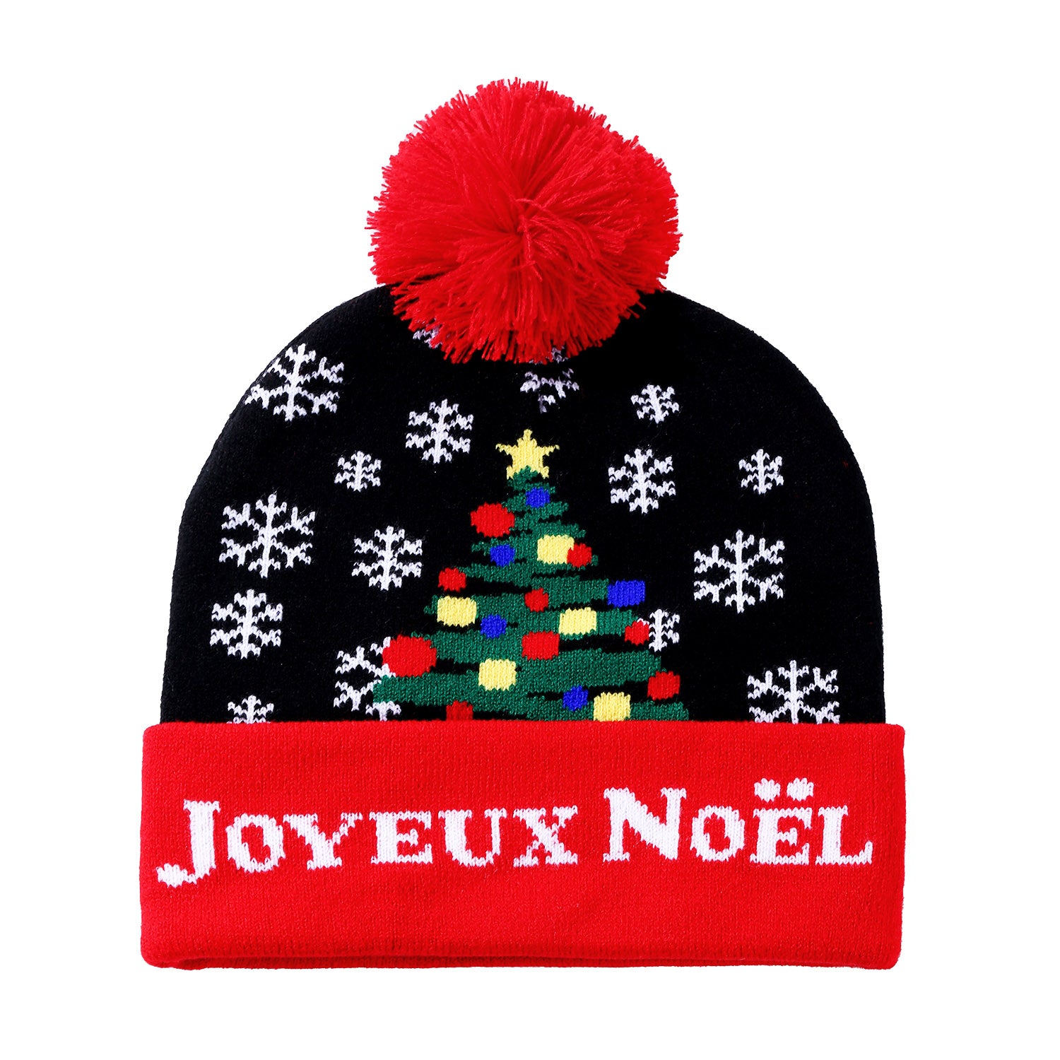 Bonnet de Noël "Joyeux Noël" noir