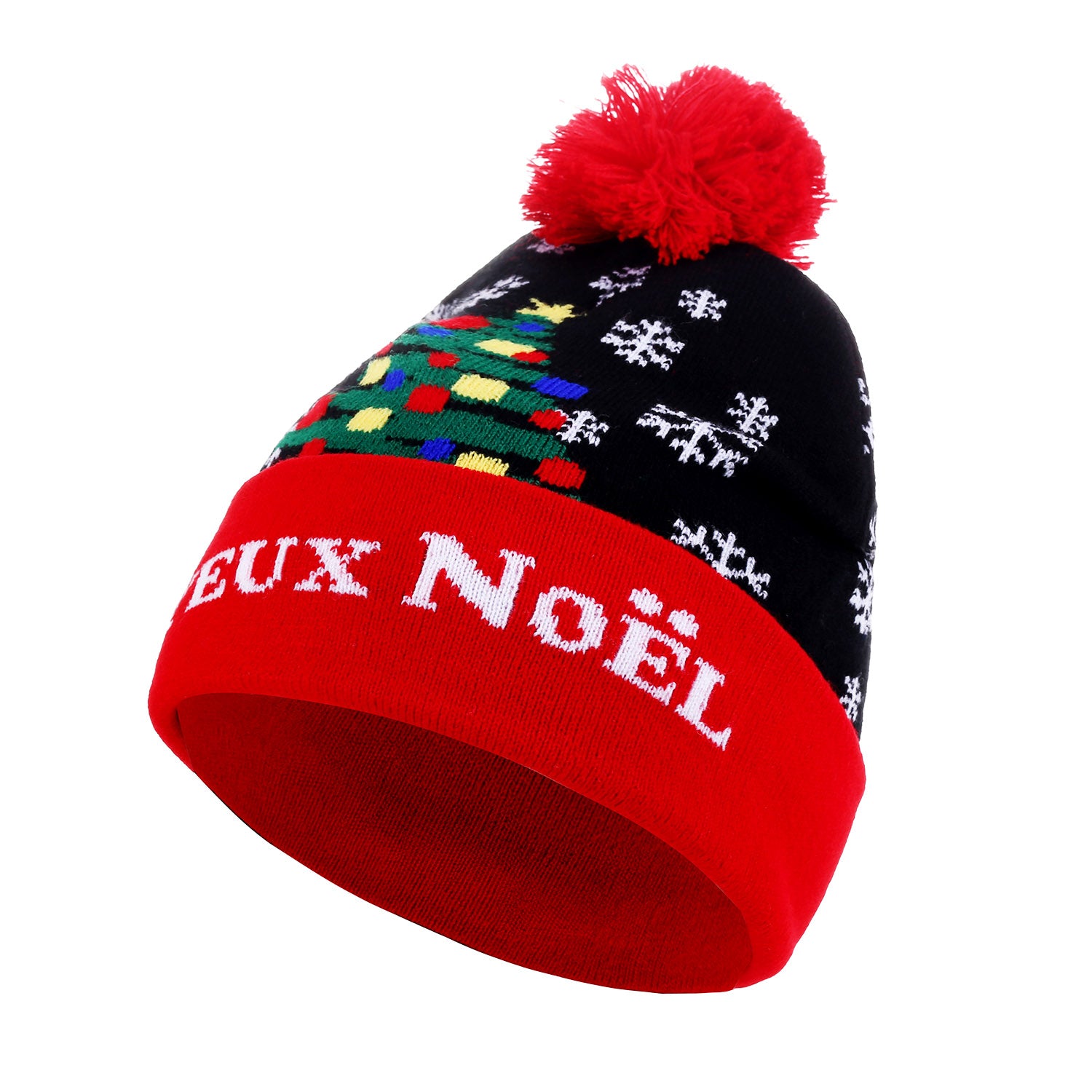 Bonnet de Noël "Joyeux Noël" noir