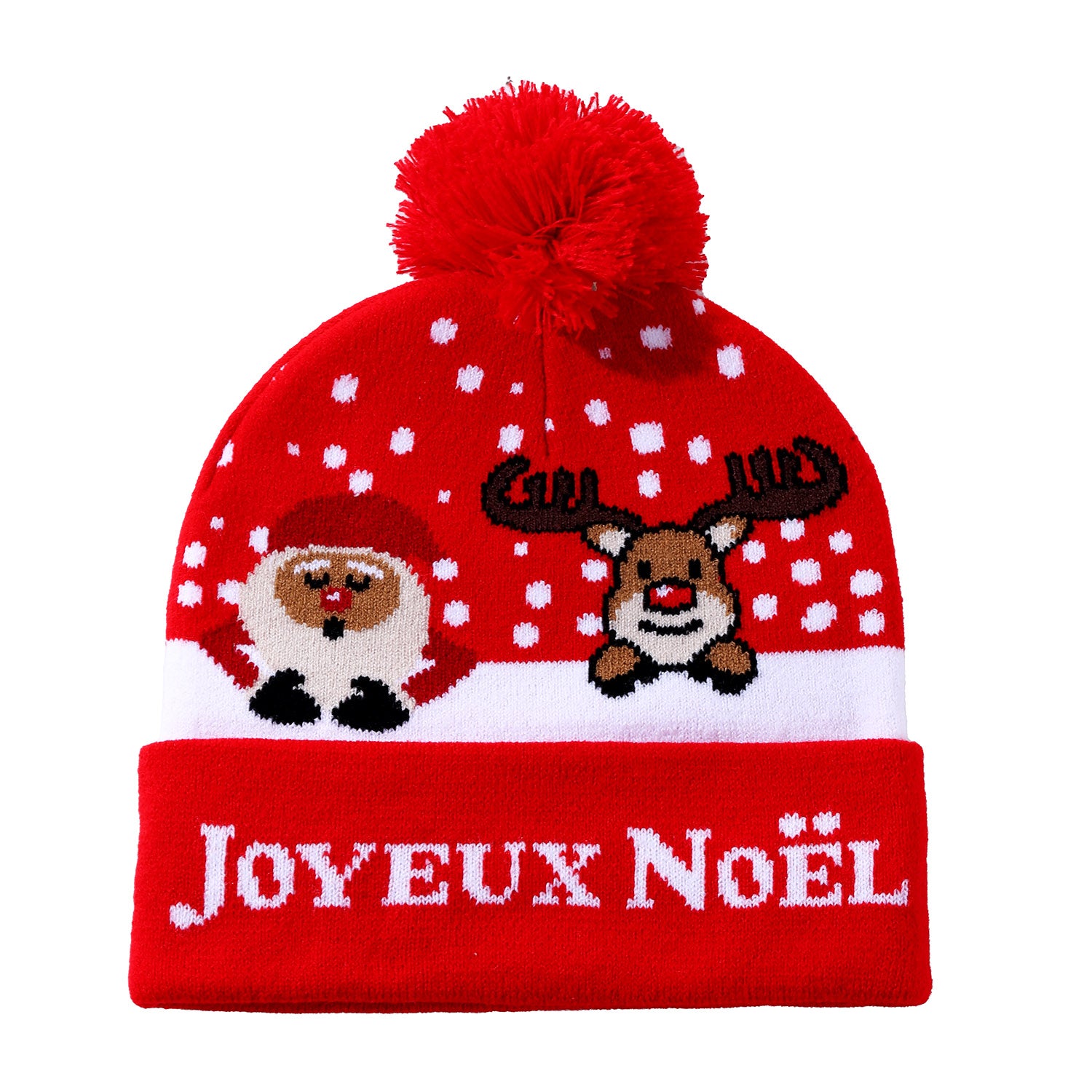 Bonnet de Noël "Joyeux Noël" Rudolph & Santa