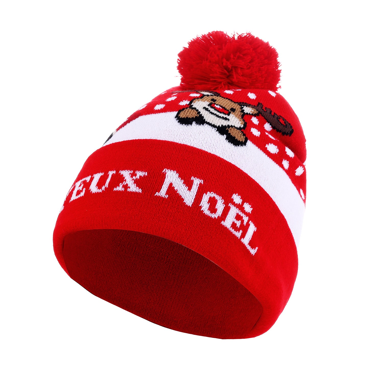 Bonnet de Noël "Joyeux Noël" Rudolph & Santa