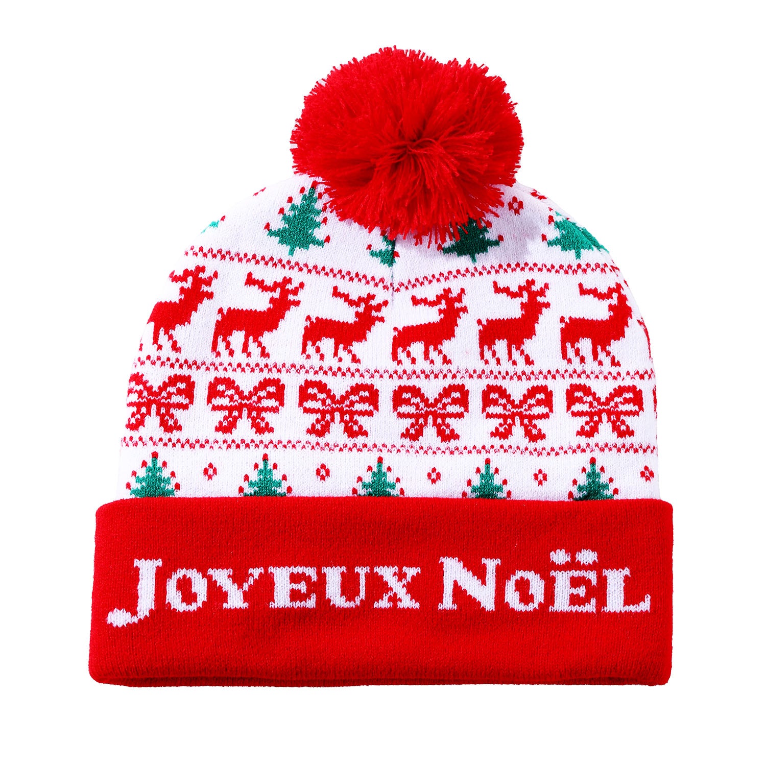 Bonnet de Noël "Joyeux Noël" blanc