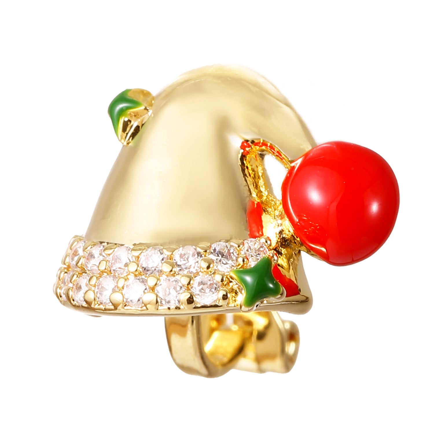 Boucles d'oreilles à clips "Chapeau de Père Noël"