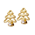 Boucles d'oreilles à clips "sapin de Noël doré"