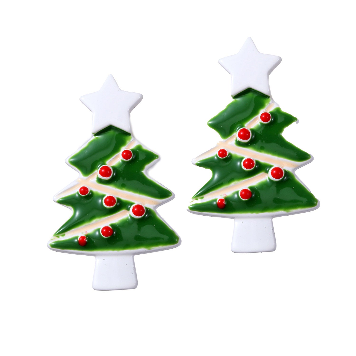 Boucles d'oreilles à clips "Arbre de Noël vert"