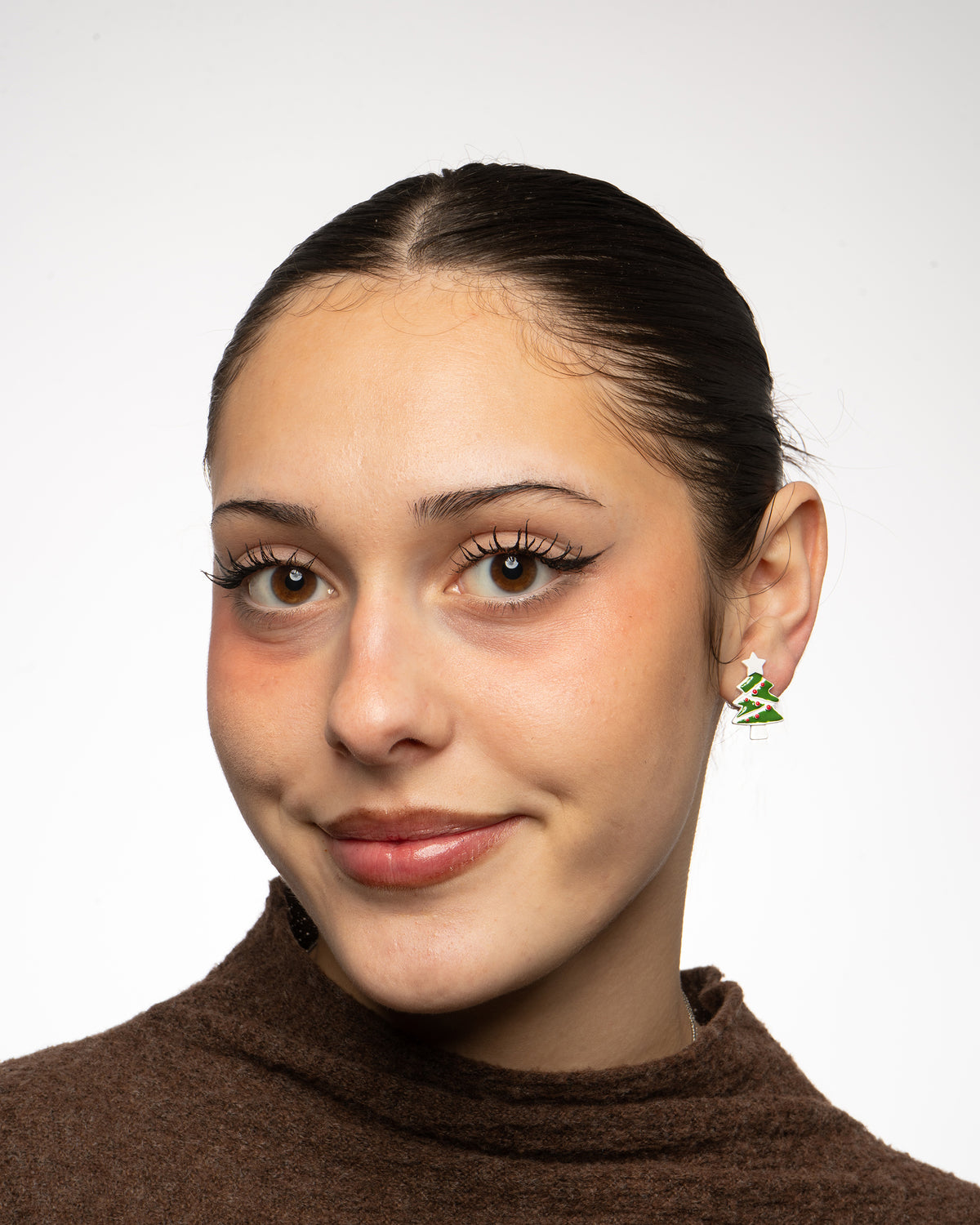 Boucles d'oreilles à clips "Arbre de Noël vert"