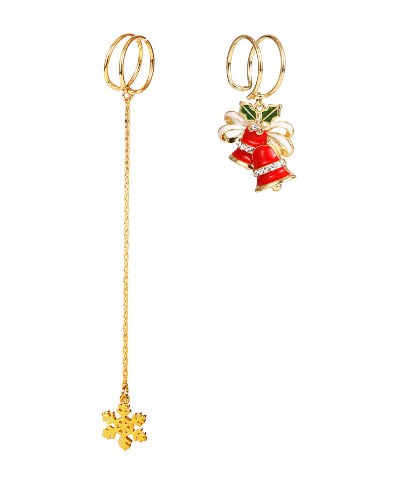 Boucles d'oreilles earcuffs "Flocon de neige"