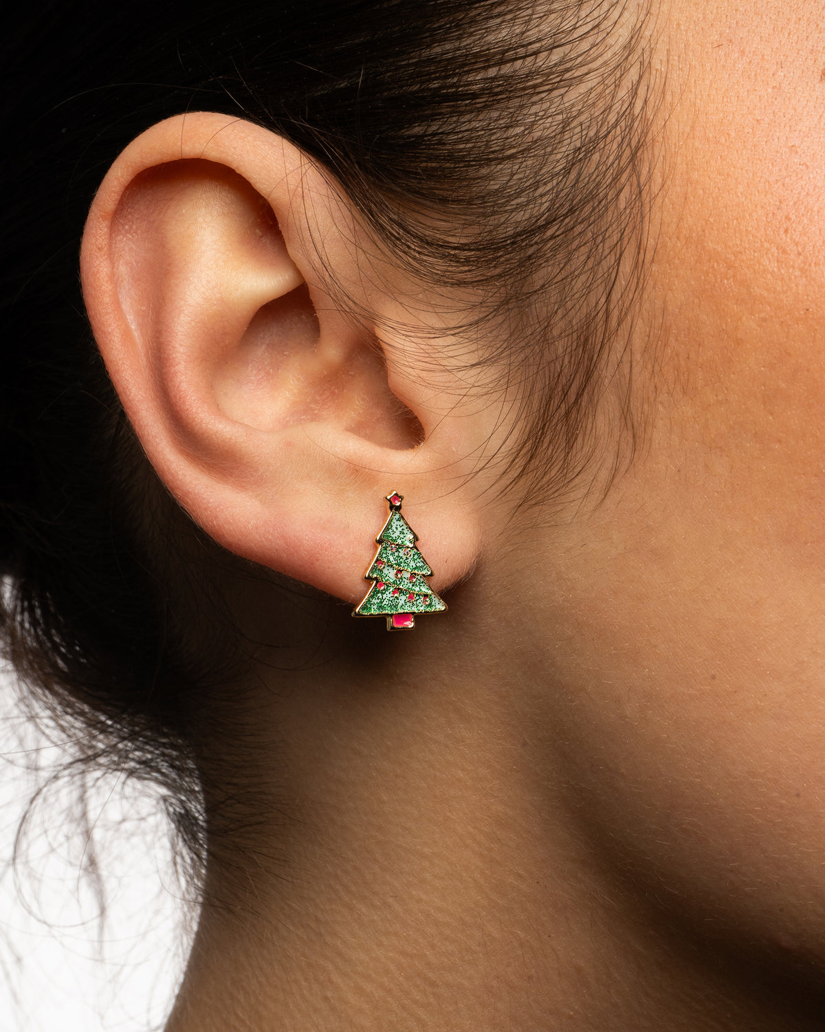Boucles d'Oreilles clous "Arbres de Noël"