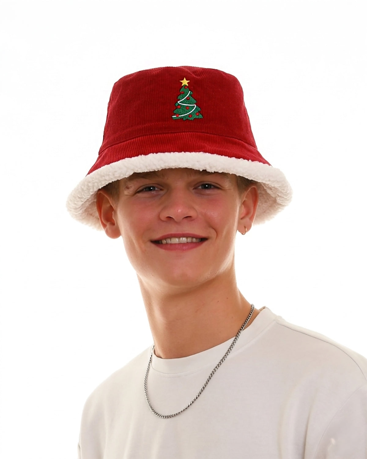 Chapeau bob "Arbre de Noël" réversible